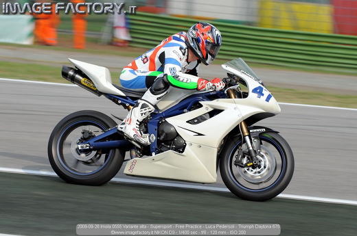 2009-09-26 Imola 0555 Variante alta - Supersport - Free Practice - Luca Pedersoli - Triumph Daytona 675